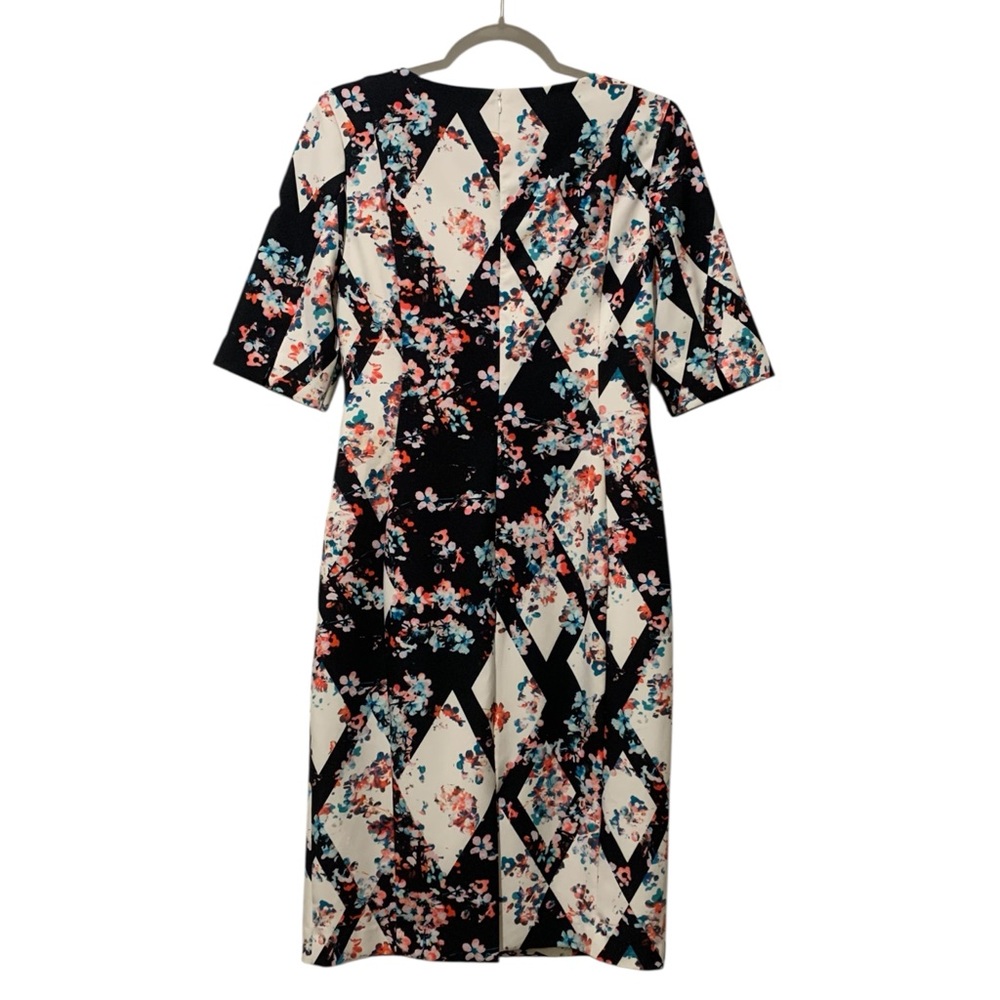 L.K. Bennet Crystal Floral Sheath Dress Short Sleeves 8 - Picture 7 of 10